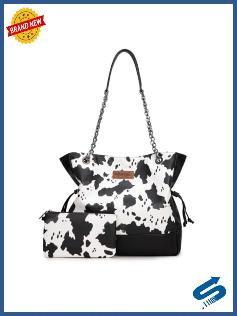 Faux Leather Drawstring Tote with Removable Pouch